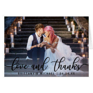 Amour et Remerciements   Note de photo de mariage 
