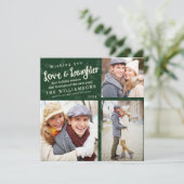 Amour et rire Carte photo de vacances / Vert (Debout devant)