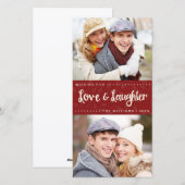 Amour et rire Carte photo de vacances vertical (Devant / Derrière)