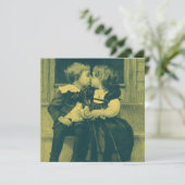 Amour et romance vintage, invitation de baiser d'e (Debout devant)