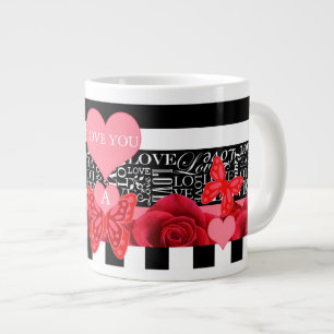 Amour et Rose Blackboard Style Mug