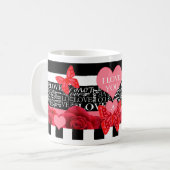 Amour et Rose Blackboard Style Mug (Devant gauche)