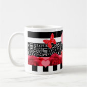 Amour et Rose Blackboard Style Mug (Gauche)