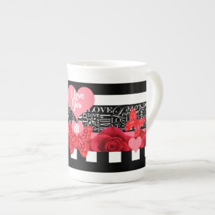 Amour et Rose Blackboard Style Mug