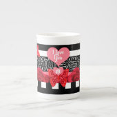 Amour et Rose Blackboard Style Mug (Devant)