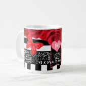 Amour et Rose Blackboard Style Valentine Mug (Devant gauche)