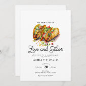 Amour et Tacos | Invitations des parties d'engagem (Devant / Derrière)