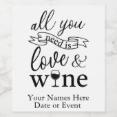 Amour et Vin Favoriser les Étiquettes (Étiquettes simples)