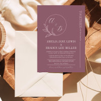 Amour éternel | Deep Mauve | Invitation de mariage