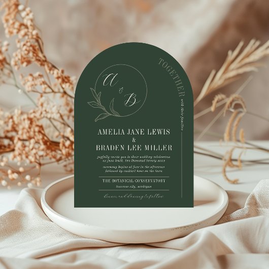 Amour éternel | Invitation de mariage Deep Green A