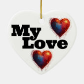 ""Amour éternel : Ornement de coeur en céramique a (Dos)