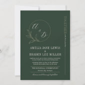 Amour éternel | Vert foncé | Invitation de mariage (Devant)