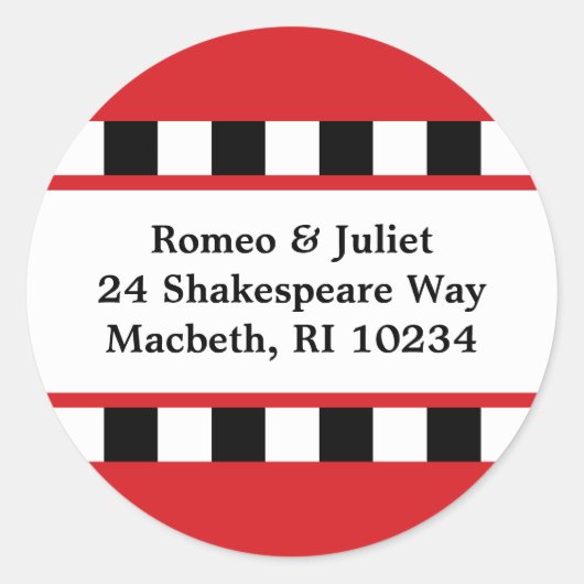 Amour ! Étiquette de adresse - Rouge (Devant)