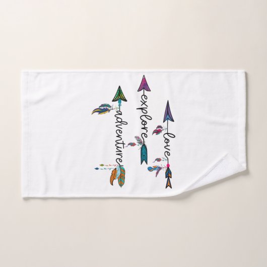 Amour Explore Aventure Arrow Tribal Boho Design (Serviette à main)