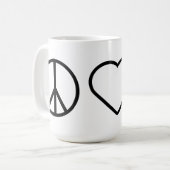 Amour F de paix outre des tasses (Devant gauche)