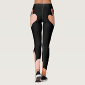 Amour Flamant rose, Leggings Personnalisés Noirs, (Dos)