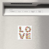 AMOUR Fleurs de printemps Magnet (In Situ (Lave-vaisselle))