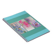 Amour Fleurs Floral Aquarelle Carnet Turquoise (Côté Droit)