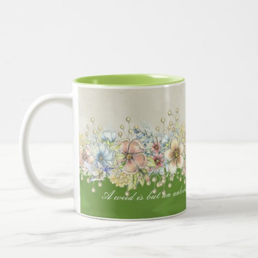 Amour - Floral - Mug de café (Gauche)