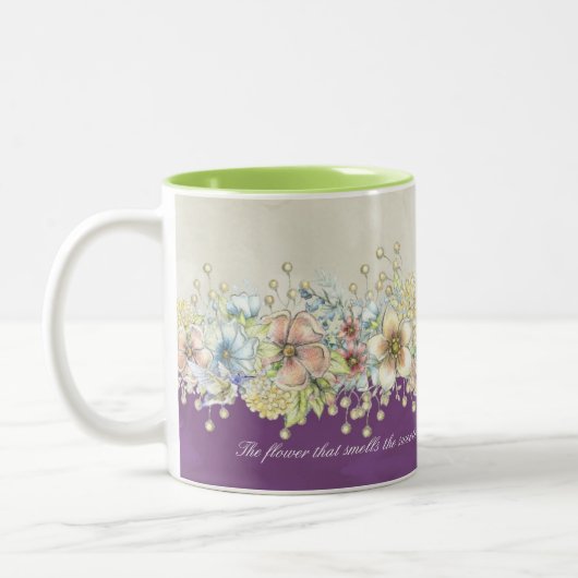Amour - Floral - Mug de café (Gauche)