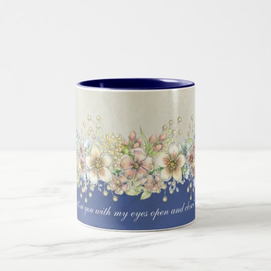 Amour - Floral - Mug de café (Centre)