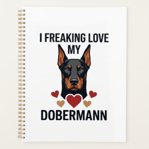 Amour fou pour le chien Dobermann Cœurs rouges_1