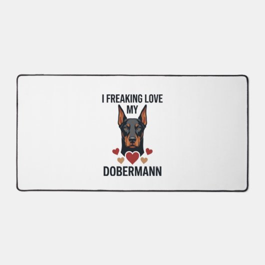 Amour fou pour le chien Dobermann Cœurs rouges_1 (Recto)