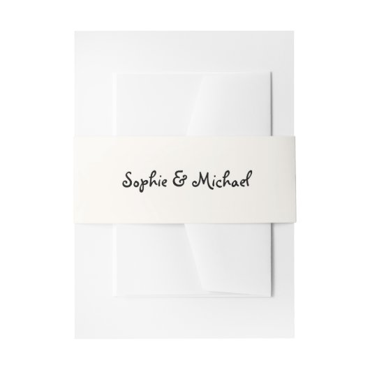 Amour | Frans Handgeschreven Script bruiloft Uitnodigingen Wikkel (Voorkant Voorbeeld)