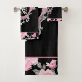 Amour gothique | Squelette rose et noir Coeur flor (En situation)