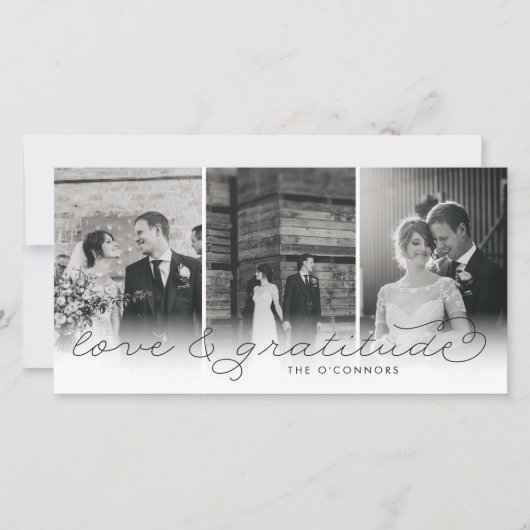 Amour & Gratitude Mariage Merci Cartes photos (Devant)