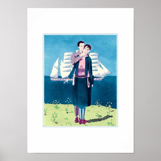 Amour. Impression Art déco vintage (Devant)