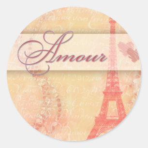 Amour in Parijs Ronde Sticker