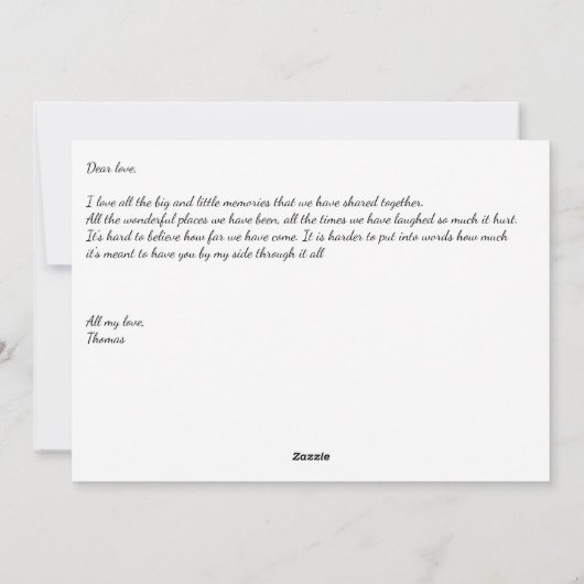 Amour Infini : Écrivez votre lettre - Carte de la (Dos)