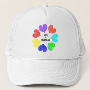 Amour interracial Rainbow Hearts Casquette