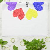 Amour Interracial Rainbow Hearts Serviette de cuis (Plié)