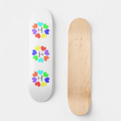 Amour Interracial Rainbow Hearts Skateboard (Recto)
