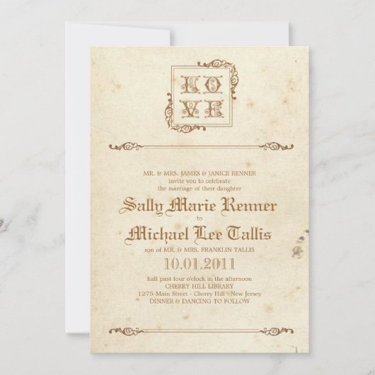 AMOUR - invitation de livre de contes de conte de (Devant)