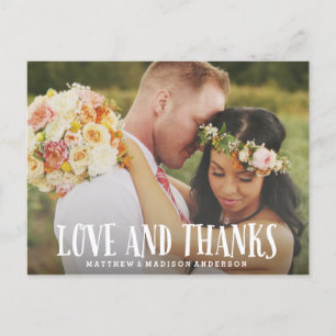 Amour jeune Carte postale mariage Merci