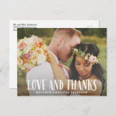 Amour jeune | Carte postale mariage Merci (Devant / Derrière)