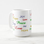 Amour, joie, espoir, tasse de paix (Devant gauche)