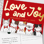 Amour & Joie Moderne Funny Cute Cats Caroling<br><div class="desc">Carol des chats. 'C'est la saison,  pour être miowy! miow meow meow meow meow meow! Disponible ici : http://www.zazzle.com/selectpartysupplies</div>