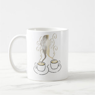 Amour Koffiekoppen Illustratie Romantische Koffi Koffiemok