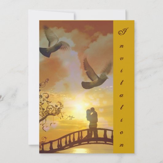Amour & le coucher de soleil _ Invitation (Devant)