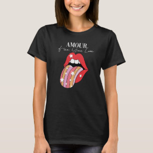 Amour lipstick Motivatie Inspirerend Slogan Q T-shirt