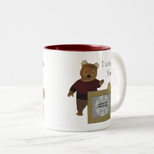 Amour Maman Mignonne Ours Personnalisé Photo Mug (Devant droit)