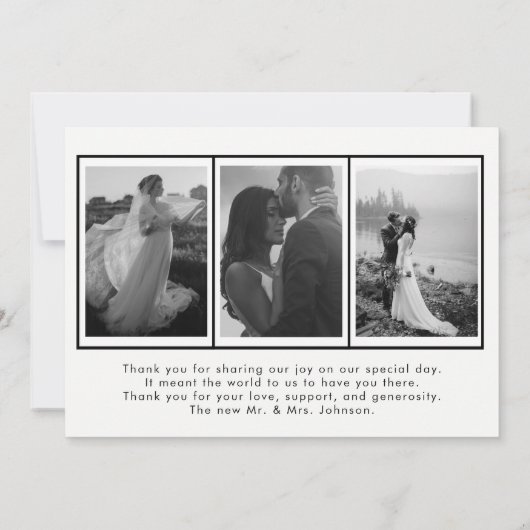 AMOUR & MERCI | 4 Photo Mariage noir et blanc (Dos)