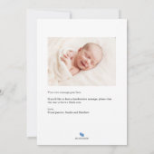 Amour Merci bébé Faire-part de naissance Carte pho (Dos)