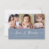 Amour & Merci | Blue Modern Trois Photo Nouveau bé (Devant)