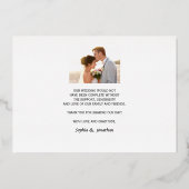 Amour & merci carte de remerciements feuille maria (Verso)