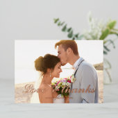 Amour & merci carte de remerciements feuille maria (Debout devant)